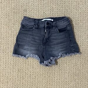black jean shorts